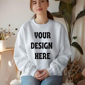 Mockup, Sweatshirt Mockup, White Sweatshirt, Mockup Sweatshirt, Clothing Mockup, Sweatshirt Template, Apparel Mockup, Crewneck Sweatshirt