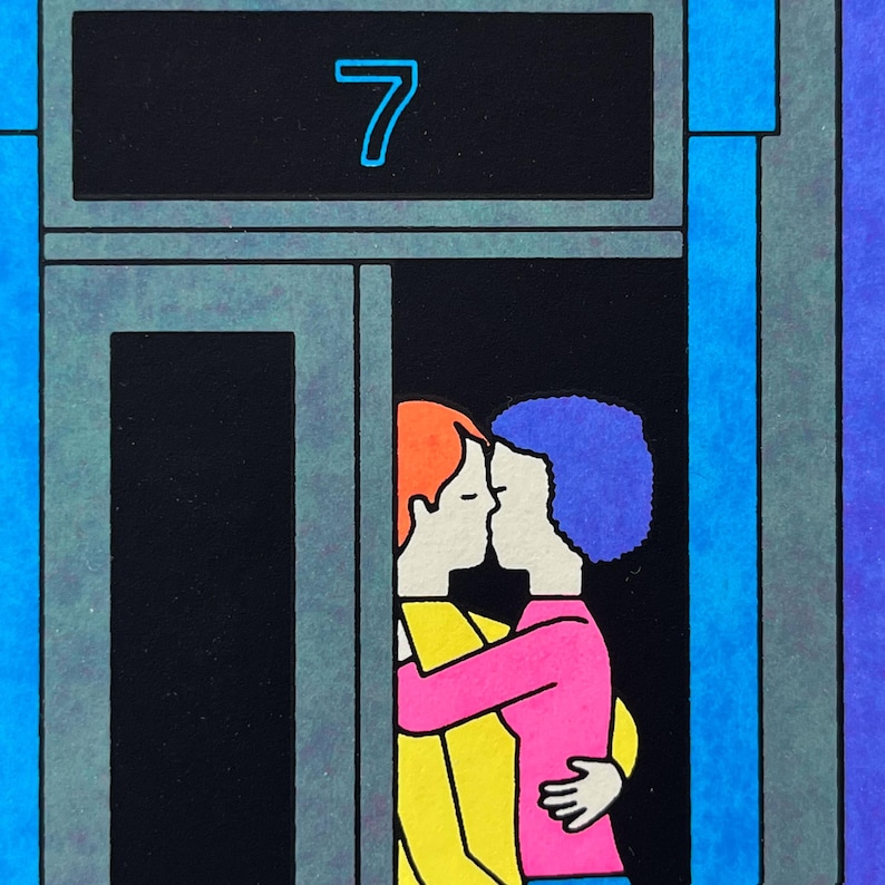 Friday Night – Limited Edition Screen Print – bright colors (50x70cm) image 8