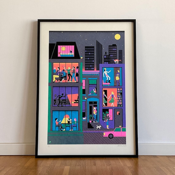 Friday Night – Limited Edition Screen Print – bright colors (50x70cm)