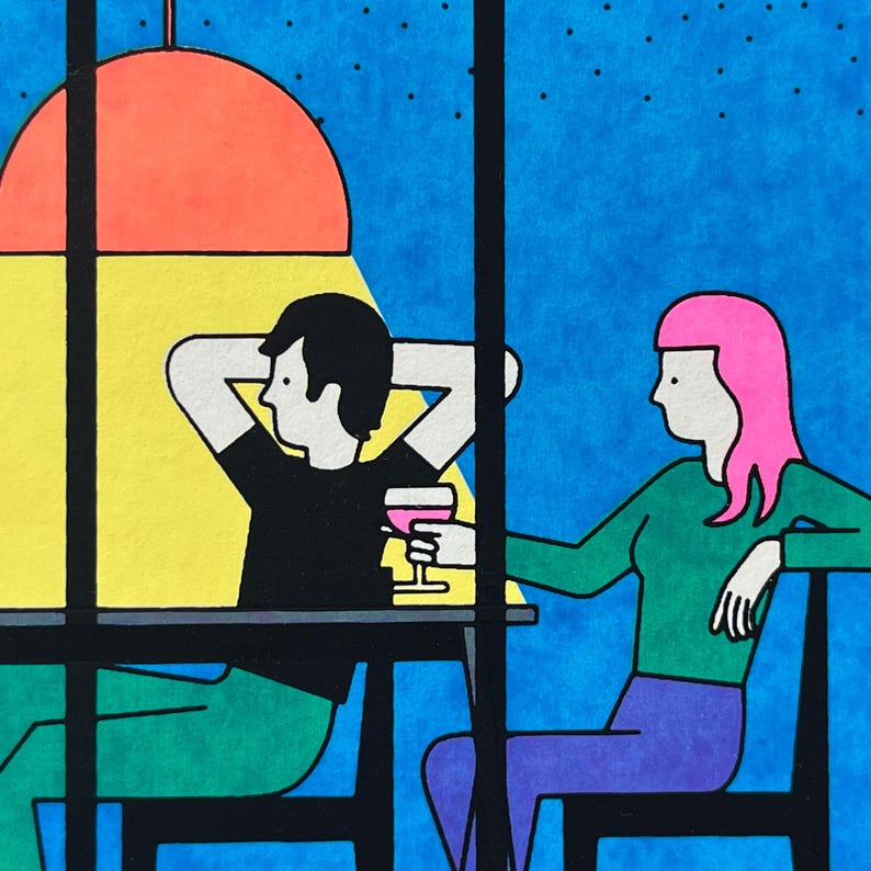 Friday Night – Limited Edition Screen Print – bright colors (50x70cm) image 6