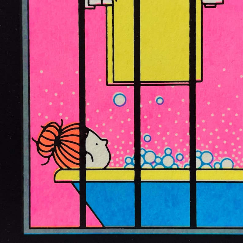 Friday Night – Limited Edition Screen Print – bright colors (50x70cm) image 7