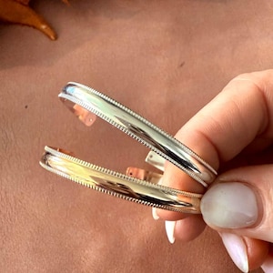 14k Gold Filled Cuff Bangle | Modern Thick Cuff Bangle - Linx | Permanent Jewelry Bangle | Smooth Shiny Bracelet | Permanent Jewelry Supply
