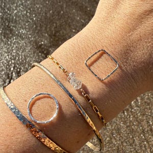 13mm Square Connector 14K Gold Filled Or Sterling Silver Permanent Jewelry, Charm Bracelet Connector, Necklace Connector