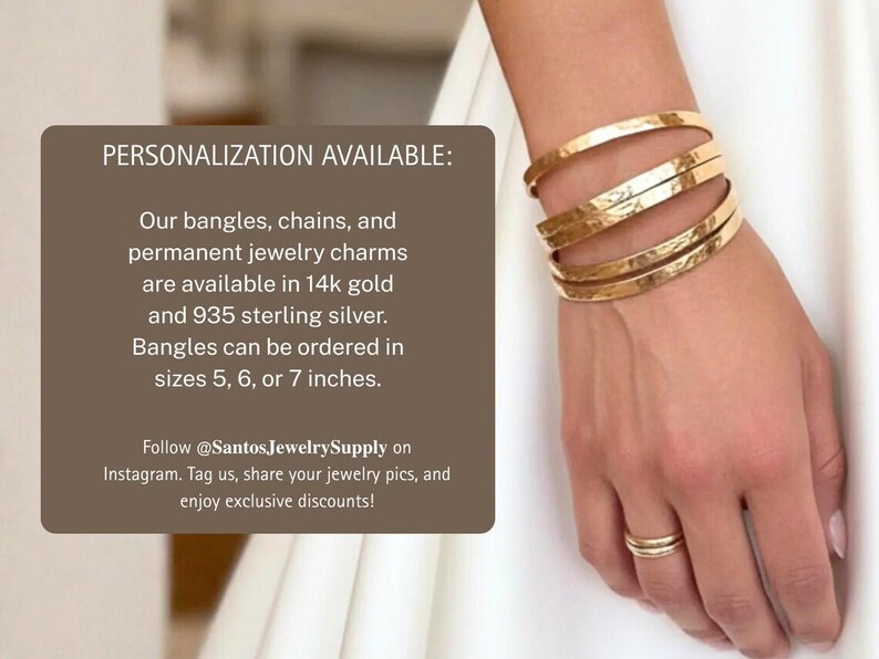 Permanent Bangles Thick Bangle 14k Gold Filled or Sterling Silver Permanent Jewelry ...