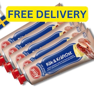 12 Tubes Kavli Räk och Kräftost 275g (9.7 Oz) Shrimp and Crayfish spread Cheese spread Swedish food Scandinavian food Seafood Caviar Sweden