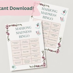 Mahjong Madness Bingo Printable: Funny Party Game (Instant Download)