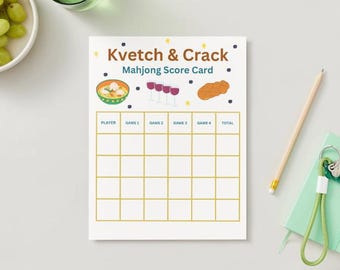 Kvetch & Crack Mahjong Scorecard