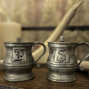 Vintage Italy Duratale by Leonard Pewter Antique Solniczka i pieprzniczka Srebrny zestaw shakerów Itallian Made in Italy