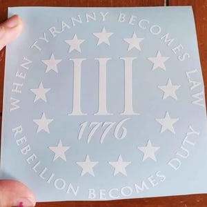 Quando la tirannia diventa legge Decalcomania del 1776