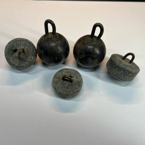 Large Vintage Lead Fishing Weights Sinkers: Lot of 5 (T68)