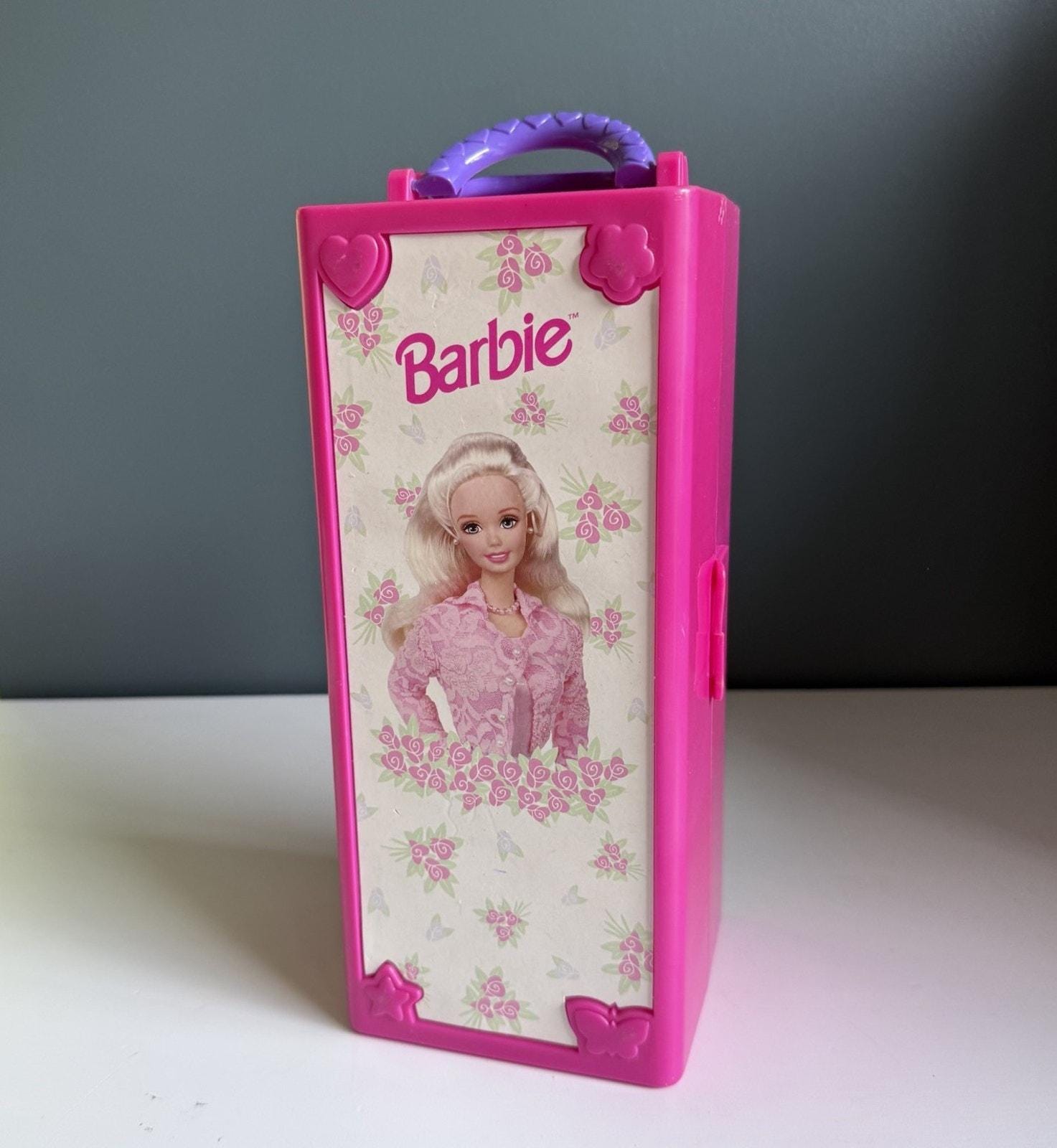 Vintage 90s Barbie Mattel Pink Purple Plastic Storage Case Closet {pre-owned}