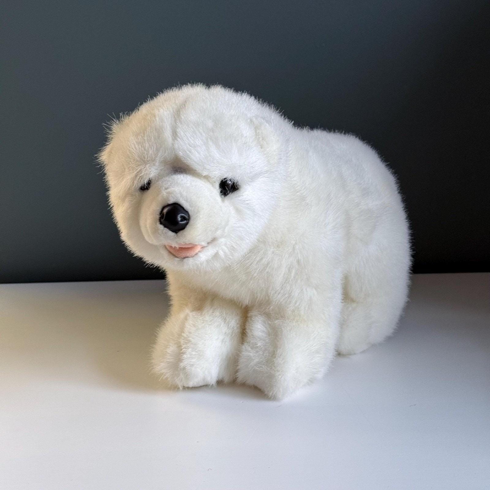 ヴィンテージのふわふわの白いシロクマのぬいぐるみ - 12インチの