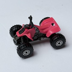 Vintage Hot Wheels 1986 Suzuki Quadracer ATV 4 Wheeler Pink W/o Seat T74
