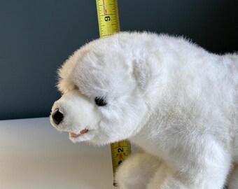 ヴィンテージのふわふわの白いシロクマのぬいぐるみ - 12インチの