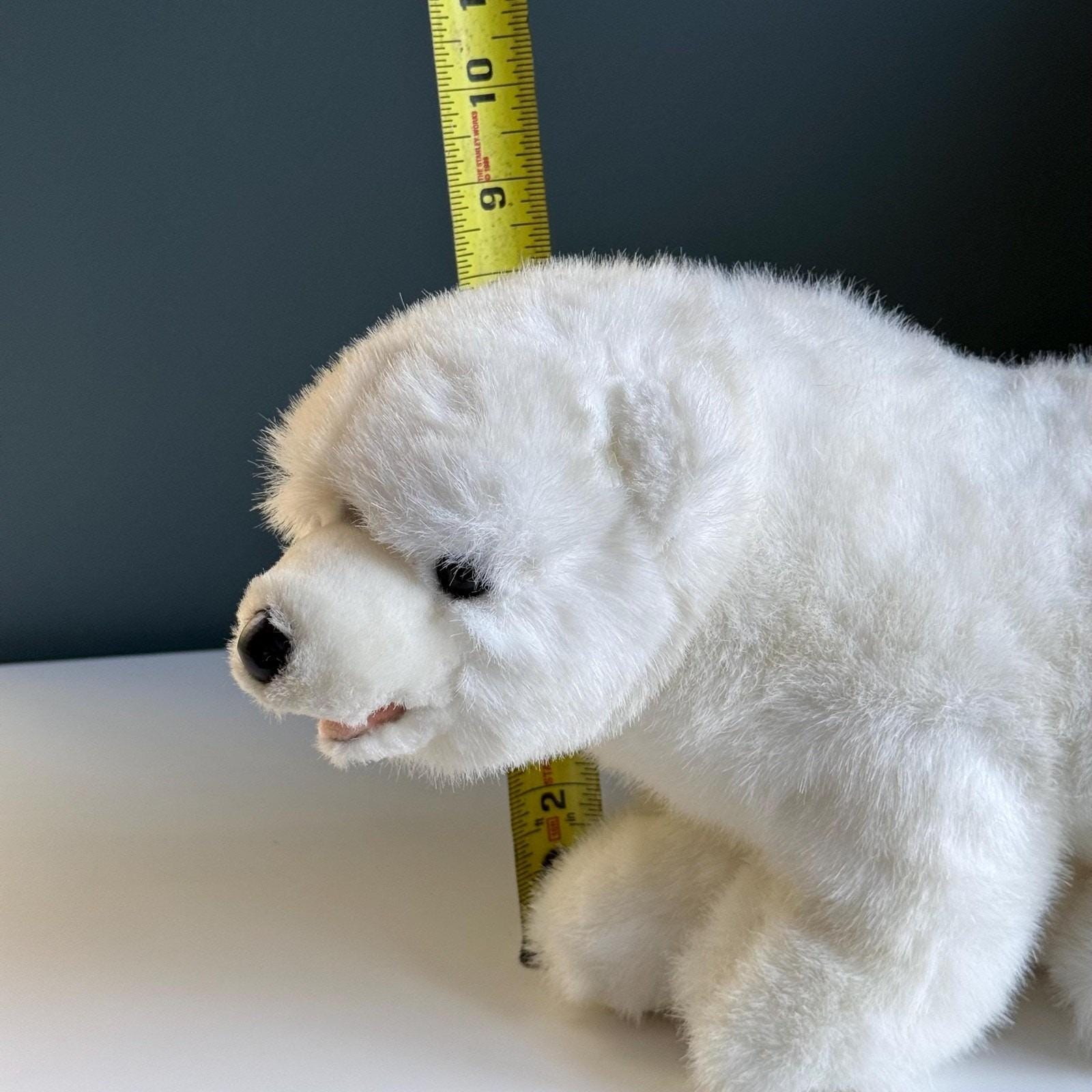 ヴィンテージのふわふわの白いシロクマのぬいぐるみ - 12インチの