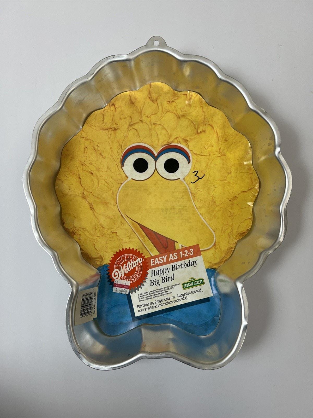 Wilton Cake Pan VTG 1988 Big Bird With Face Plate Happy Birthday