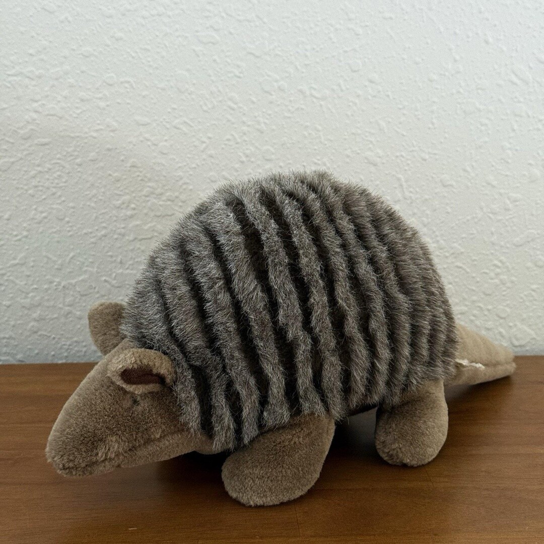 Vintage Realistic Armadillo 14” Plush W/ Pouch Baby Stuffed