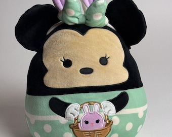 Squishmallow Plush Disney Minnie with Bunny Ears 8" Easter Stuffed animal Mint Minnie Mouse 2024 EUC {pre-owned} T25