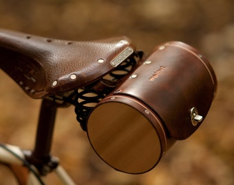 Bicycle Saddle Bag - "The Barrel Bag" Bicycle Bag - Leather Bicycle Accessories