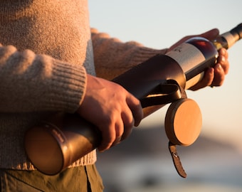 Porte-bouteille en cuir - L'étui à whisky ou le porte-bouteille de vin - Cadeau pour les amateurs de whisky et de vin