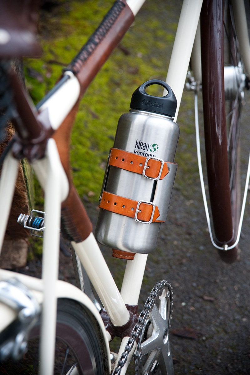 Adjustable Size Bicycle Water Bottle Holder The UpCycle Cage - Walnut