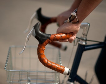 Braided Leather Handlebar Tape - "The Bullwhip Bar Wraps"