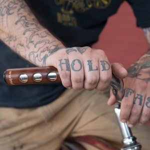 Leather Bicycle Grips - &quot;The Bare Knuckle Grips&quot; - Sew-on City and Mountain Bike Handlebar Wraps