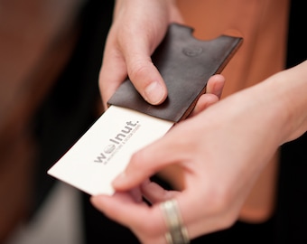 Tarjetero de piel - Tarjetero minimalista