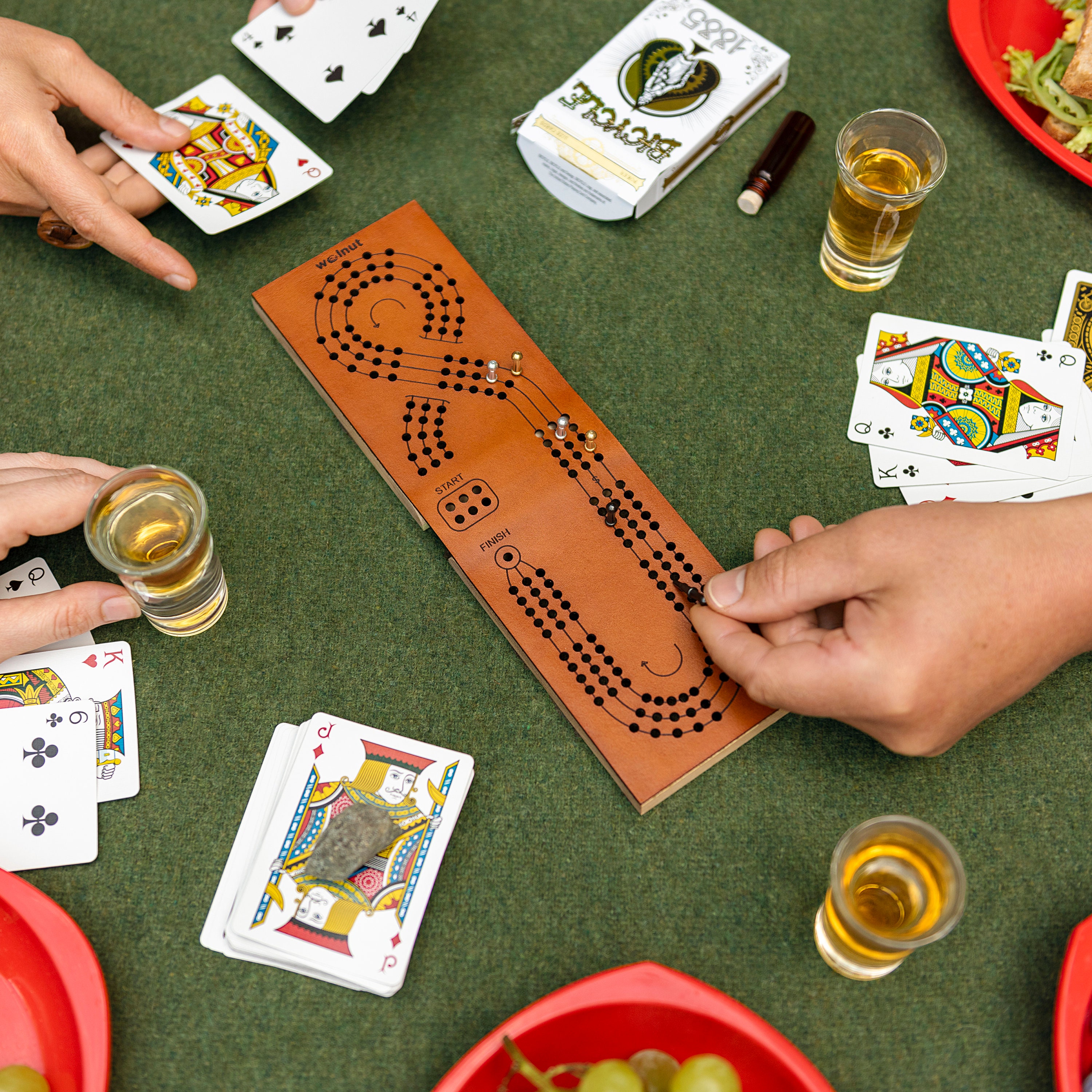 Folding Leather Travel Cribbage Board - Monograms Available - Personalized Deluxe Cribbage Board - Travel Game, Travel Gift