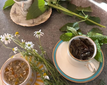 Garden-Grown Herbal Tea: Loose Leaf Chamomile, Raspberry, Peppermint, Spearmint, Anise