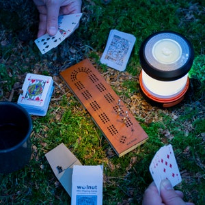 Pocket Deluxe Travel Cribbage Board - Monograms Available - Personalized Leather Cribbage Board - Travel Game, Travel Gift