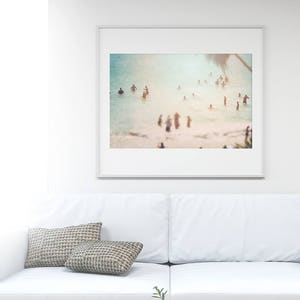 Beach Photography // Large Oversize Art Print for Modern Beach House // Beach Scene with Turquoise Teal Ocean & Soft Pastel Hues "Tulum"