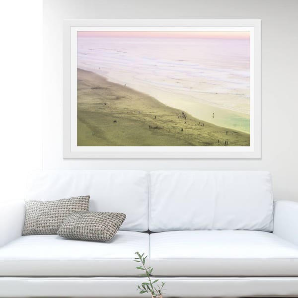 California Dreamin' Beach Photography // Ocean Beach San Francisco // Large Beach Photography // Purple Pink Yellow Lime // "Sunday Sunset"