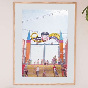 Coney Island Poster // Carnival Theme Park Print // Fun Colorful Carnival Print // Coney Island Brooklyn // Theme Park Art Print // Print