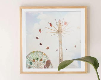 Boardwalk Carnival Coney Island Brooklyn, NY // Theme Park Fine Art Print // Kids Room or Kid at hear Wall Art // Original Fine Art Prints
