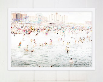 Large Art // Beach Photography // Coney Island Beach Photography // Oversize Art, Big Prints, Beach Prints, Colorful Art - CI Beach Peeps 2