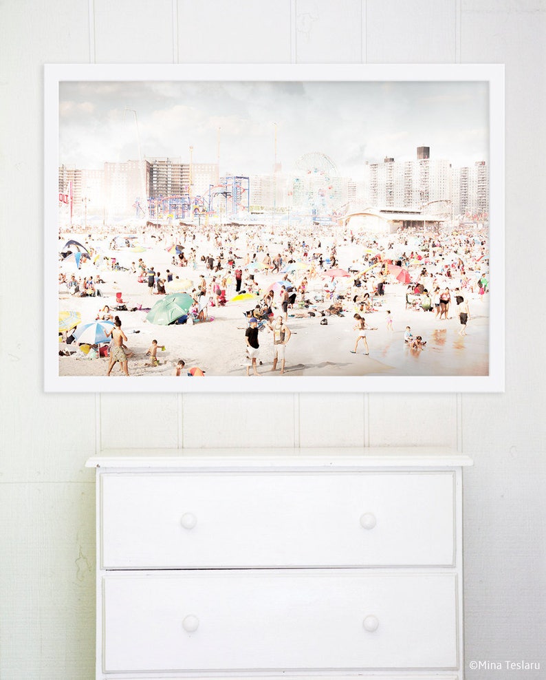 Large Beach Photography Art Print for Modern Home // Coney Island
