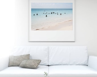 Contemporary Art Beach Wall Art // Large Beach Photography // Large Wall Art Print // Beach People Wall Art // Large Beach Print // "Tulum"