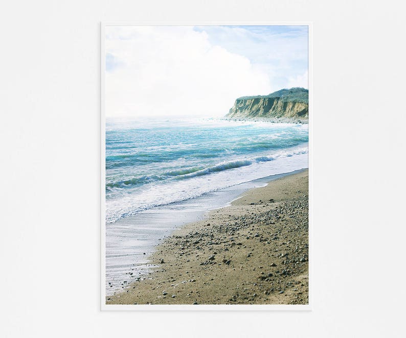 Montauk Long Island Beach Photography // Large Beach Print // Seaside // Turquoise Teal Aqua Blue Wall Art Print for Modern Home Montauk image 3