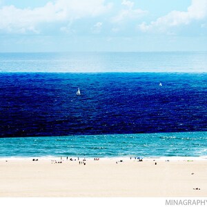 Beach Photography Collage // Large Beach Photography // Large Wall Art Print // Navy Blue Nautical Wall Art // Los Angeles // &quot;Sail&quot;