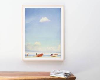 Large Beach Photography // Ocean Seaside Photography // Large Scale Prints // Large Wall Art // Blue Turquoise Art Print // Playa del Carmen