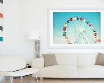 Oversize Art // Nostalgic Boardwalk Photography // Ferris Wheel Photography // Large Wall Art // Large Scale Prints / Jersey Shore Boardwalk