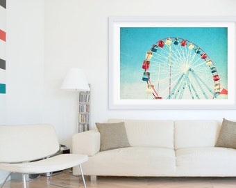 Oversize Art // Nostalgic Boardwalk Photography // Ferris Wheel Photography // Large Wall Art // Large Scale Prints / Jersey Shore Boardwalk