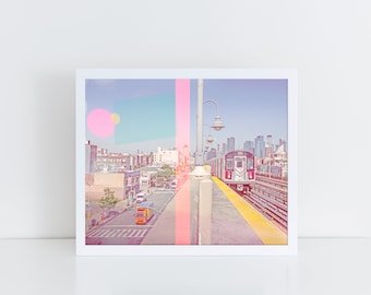 Colorful NYC Street Photography // Large Scale Wall Art Prints // New York City Street Photography // Seven to Main Commute Queens