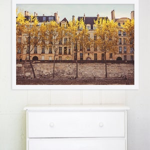 Autumn in Paris by the Seine // Paris Prints Bedroom Decor // French Decor for a modern home // Paris Wall Art Parisians on the Seine image 2