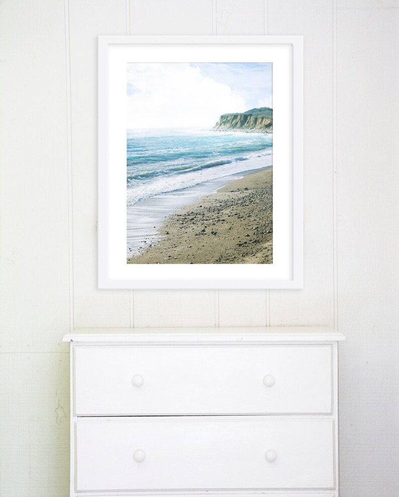Large Beach Photography // Large Wall Art // Nautical Decor // Ocean Colors Print // Large Living Room Wall Art for Modern Home Serenity image 2