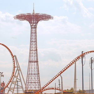 Boardwalk Rides Prints // Brooklyn Boardwalk Photography // Brooklyn Summer // Coney Island Art Print // Parachute Jump Print Brooklyn
