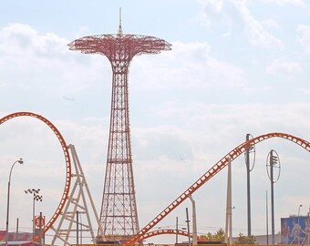 Boardwalk Rides Prints // Brooklyn Boardwalk Photography // Brooklyn Summer // Coney Island Art Print // Parachute Jump Print Brooklyn