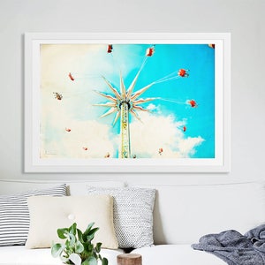 Large Carousel Print // Coney Island Photography // Nostalgic Boardwalk Art // Carousel Mary Go Round Theme Park // Carnival Photography Art