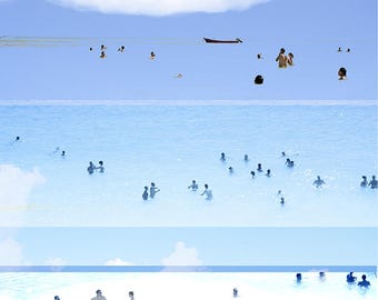 Abstract Art Photography // "Revisited" // Beach Photography // Rainbow Print // Beach People California // Beach Collage V